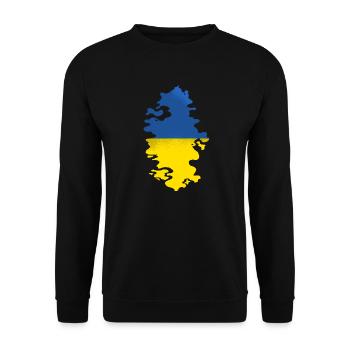 Drapeau de l’Ukraine Vintage Drapeau ukrainien d’occasion Look - Sweat-shirt Unisexe - noir - Devant - Alina (178cm) & Michal (187cm)