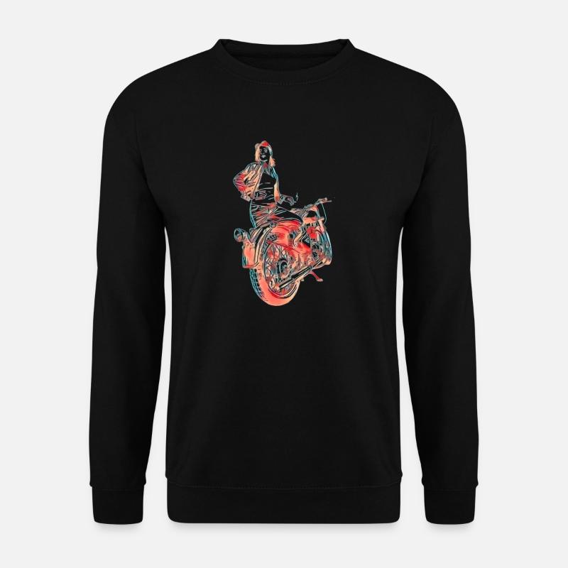 Bikerin Motorrad Geschenk - Unisex Pullover - Schwarz