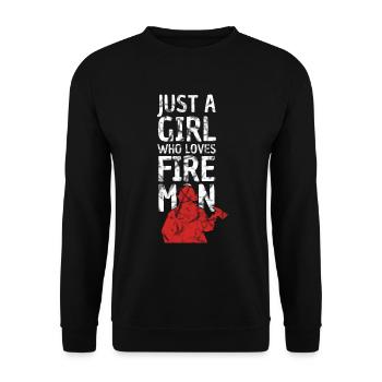 Just a girl who loves firefighter - Unisex Sweatshirt - black - Front - Alina (178cm) & Michal (187cm)