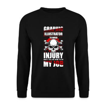 Illustrateur Designer Dessinateur - Sweat-shirt Unisexe - noir - Devant - Alina (178cm) & Michal (187cm)