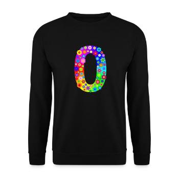 Flowers Number 0 - Unisex Sweatshirt - black - Front - Alina (178cm) & Michal (187cm)