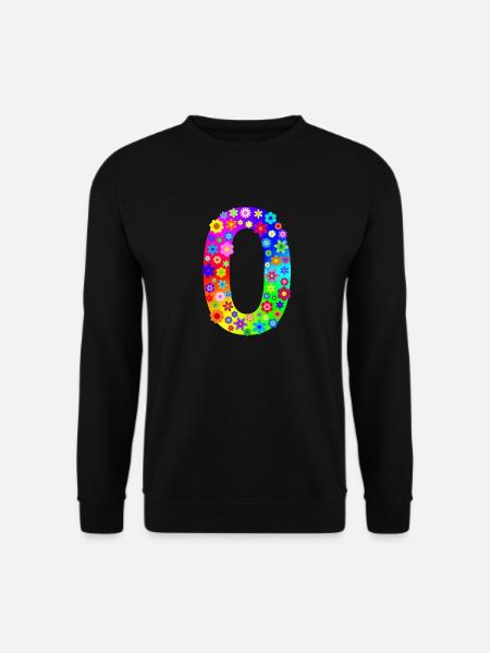 Blumen Zahl 0 - Unisex Pullover - Schwarz