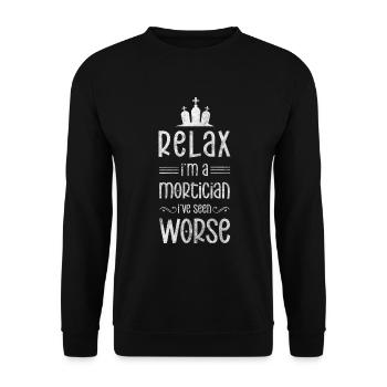 Fossoyeur Funérailles Noir Humour Vocation - Sweat-shirt Unisexe - noir - Devant - Alina (178cm) & Michal (187cm)