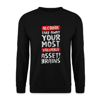 Motivation pour arrêter de boire de l’alcool - Sweat-shirt Unisexe - noir - Devant - Alina (178cm) & Michal (187cm)