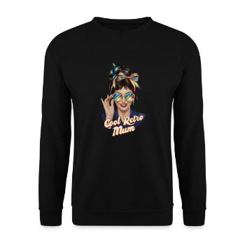 Cool Retro Mum - Unisex Sweatshirt - black - Front - Alina (178cm) & Michal (187cm)