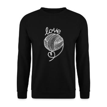 Yarn Lover Funny Wool Heart Funny Knitting crochet - Sweat-shirt Unisexe - noir - Devant - Alina (178cm) & Michal (187cm)