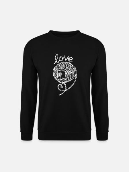 Garn Liebhaber Lustige Wolle Herz Lustig Stricken Häkeln - Unisex Pullover - Schwarz