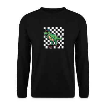 Dinosaure Trex Skateboard Cool T-rex - Sweat-shirt Unisexe - noir - Devant - Alina (178cm) & Michal (187cm)
