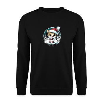 Chat de Noël - Kitty Noël - Sweat-shirt Unisexe - noir - Devant - Alina (178cm) & Michal (187cm)
