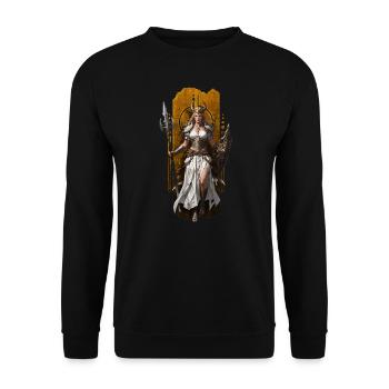 Frigg, reine d’Asgard : gardienne du royaume - Sweat-shirt Unisexe - noir - Devant - Alina (178cm) & Michal (187cm)