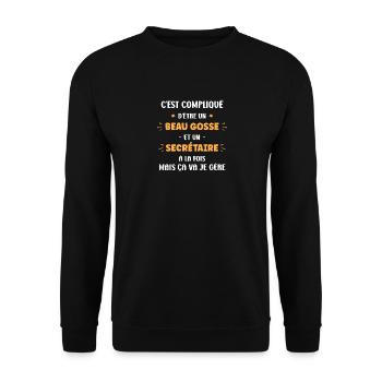 Compliqué beau gosse et secretaire - Sweat-shirt Unisexe - noir - Devant - Alina (178cm) & Michal (187cm)