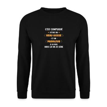 Compliqué beau gosse et paddleur - Sweat-shirt Unisexe - noir - Devant - Alina (178cm) & Michal (187cm)