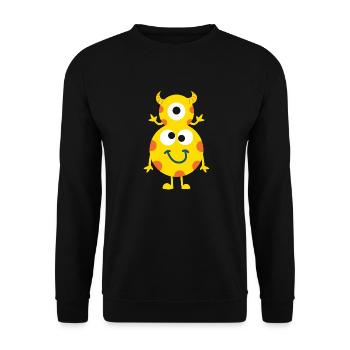 Happy Double Monster - Unisex Sweatshirt - black - Front - Alina (178cm) & Michal (187cm)