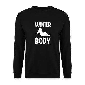 Winter-Körper - Unisex Pullover - Schwarz - Vorne - Alina (178cm) & Michal (187cm)