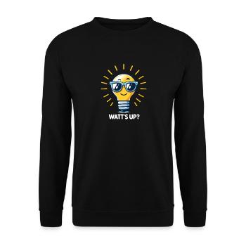 Wattâ€˜s up - Unisex Pullover - Schwarz - Vorne - Alina (178cm) & Michal (187cm)