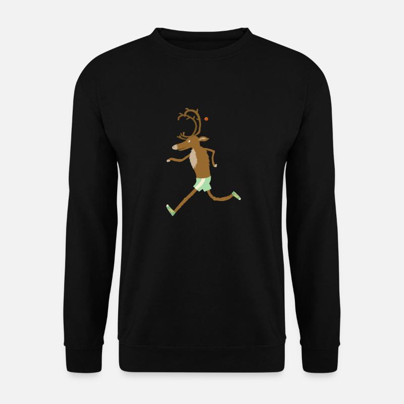 joggendes Rentier - Unisex Pullover - Schwarz