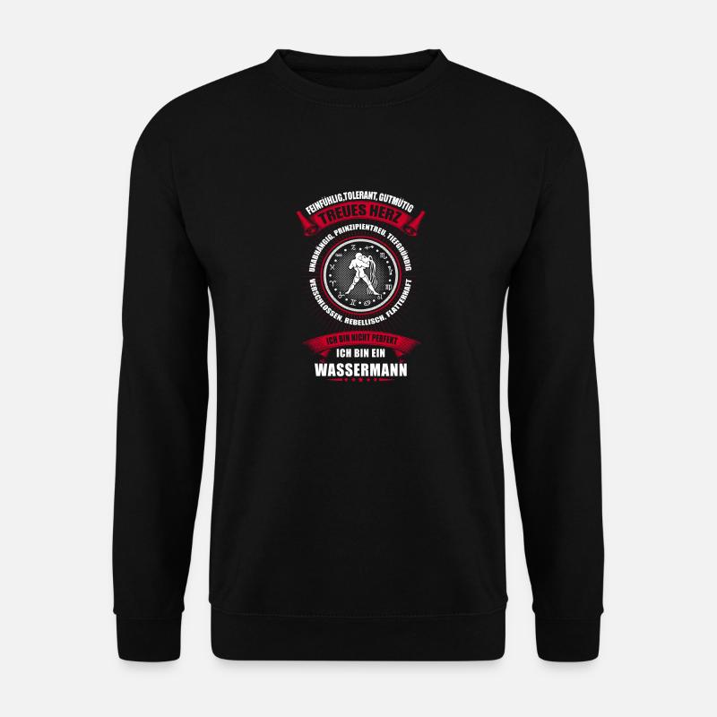 Wassermann Sternzeichen Horoskop - Unisex Pullover - Schwarz
