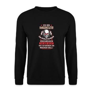 FAHRDIENSTLEITER - Unisex Pullover - Schwarz - Vorne - Alina (178cm) & Michal (187cm)