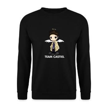 Team Castiel (dunkel) - Unisex Pullover - Schwarz - Vorne - Alina (178cm) & Michal (187cm)