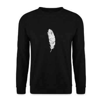 Black and White Feather - Unisex Sweatshirt - black - Front - Alina (178cm) & Michal (187cm)