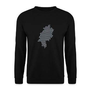 Apfelwein Hessen Bembel Karte hessisch Geschenk - Unisex Pullover - Schwarz - Vorne - Alina (178cm) & Michal (187cm)