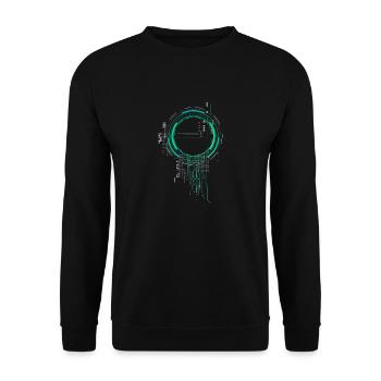 cpu pc platine raumschiff code nerd pc pixel coder - Unisex Pullover - Schwarz - Vorne - Alina (178cm) & Michal (187cm)