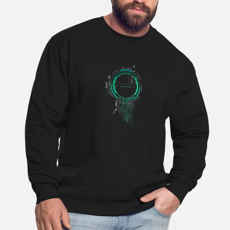 cpu pc platine raumschiff code nerd pc pixel coder Unisex Pullover