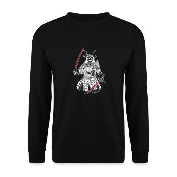 Japan Samurai Krieger Katana Schwertkampf. - Unisex Pullover - Schwarz - Vorne - Alina (178cm) & Michal (187cm)