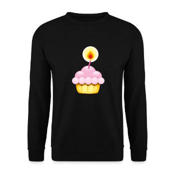 Smiley Cupcake Candle - Sweat-shirt Unisexe - noir - Devant - Alina (178cm) & Michal (187cm)
