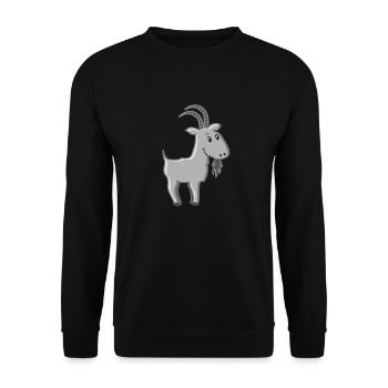 Billy goat cartoon - Unisex Sweatshirt - black - Front - Alina (178cm) & Michal (187cm)