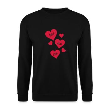 hab_dich_lieb - Unisex Pullover - Schwarz - Vorne - Alina (178cm) & Michal (187cm)