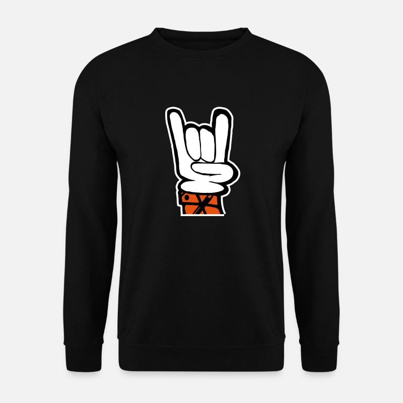 Hand rock french fork - Unisex Sweatshirt - black
