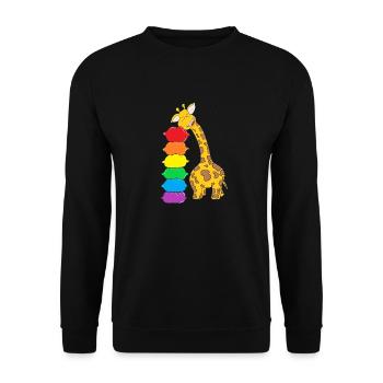 La girafe endormie / La girafe de la sleepy - Sweat-shirt Unisexe - noir - Devant - Alina (178cm) & Michal (187cm)