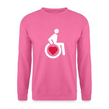 Fauteuil roulant avec le coeur - Sweat-shirt Unisexe - rose - Devant