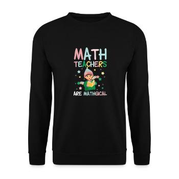 Mathe Lehrer sind magisch | Mathematik Geschenke - Unisex Pullover - Schwarz - Vorne - Alina (178cm) & Michal (187cm)