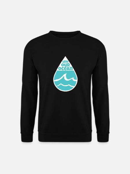 Save the Ocean for Planet A - Unisex Pullover - Schwarz