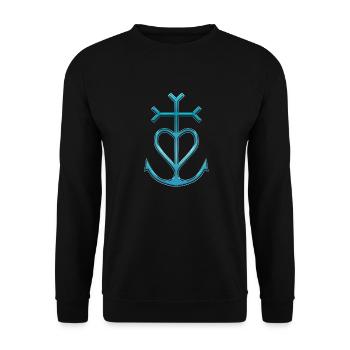 Cross of Camargue cross of the gardians - Unisex Sweatshirt - black - Front - Alina (178cm) & Michal (187cm)