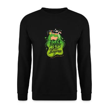 Green Ribbon Mental Health Fight The Stigma - Unisex Pullover - Schwarz - Vorne - Alina (178cm) & Michal (187cm)