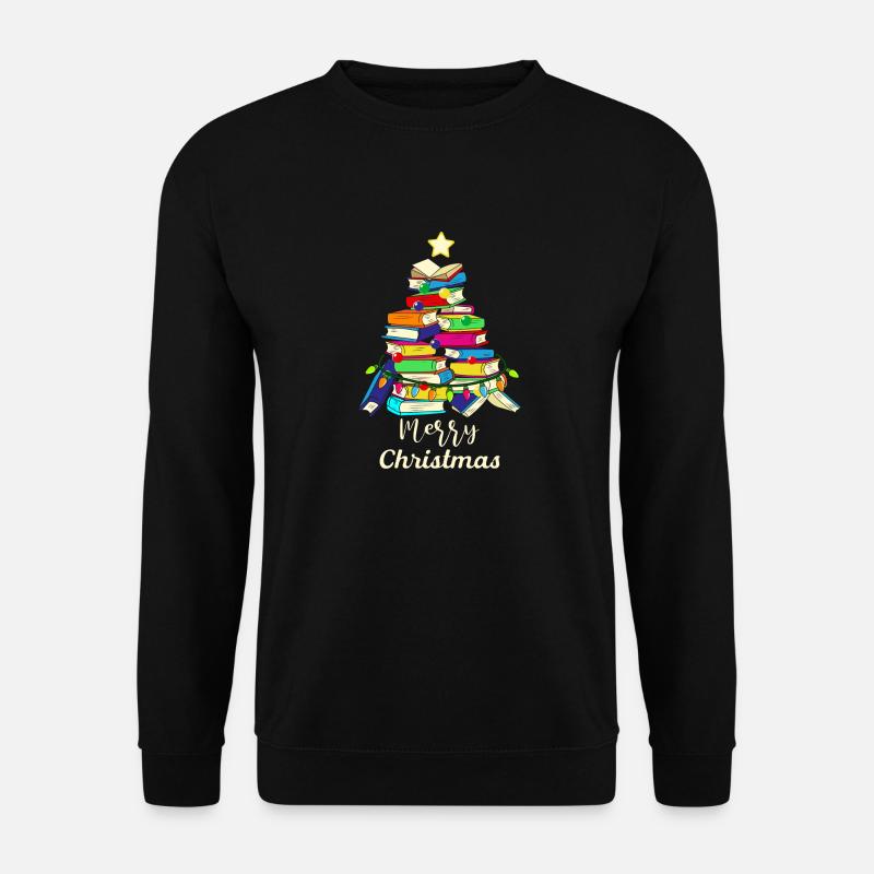 Weihnachtsbaum buchen Frohe Weihnachten - Unisex Pullover - Schwarz