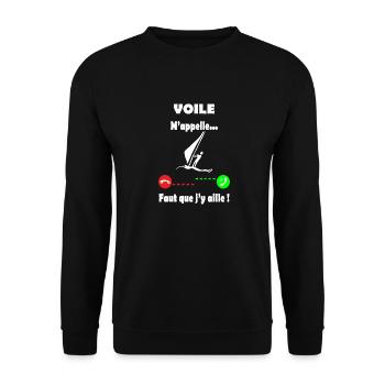 Voile - voile m'appelle - Sweat-shirt Unisexe - noir - Devant - Alina (178cm) & Michal (187cm)