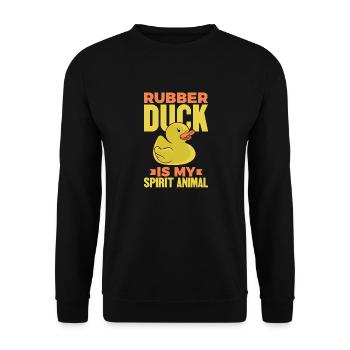 Rubber Duck Is My Spirit Animal - Unisex Sweatshirt - black - Front - Alina (178cm) & Michal (187cm)