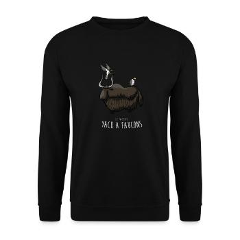 yack à faucons - Sweat-shirt Unisexe - noir - Devant - Alina (178cm) & Michal (187cm)