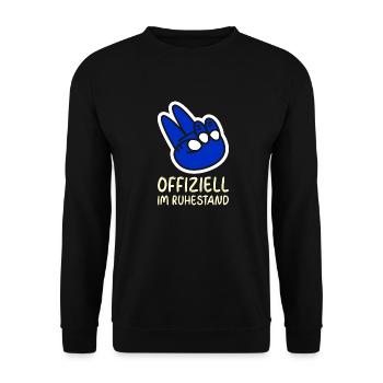 Im Ruhestand - offizieller Rentner - Unisex Pullover - Schwarz - Vorne - Alina (178cm) & Michal (187cm)