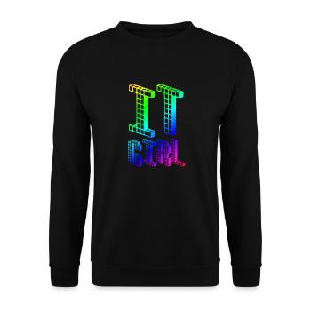 IT Girl | Nerd | Computer | Informatikerin - Unisex Pullover - Schwarz - Vorne - Alina (178cm) & Michal (187cm)
