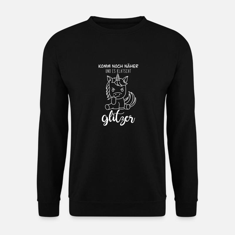 Einhorn Stinkefinger (weiß) - Unisex Pullover - Schwarz
