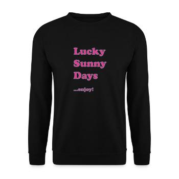 LuckySunnyDays - Unisex Pullover - Schwarz - Vorne - Alina (178cm) & Michal (187cm)