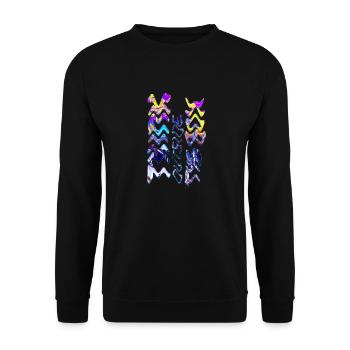 Denken Sie über den Tellerrand hinaus positive Gedanken glücklich - Unisex Pullover - Schwarz - Vorne - Alina (178cm) & Michal (187cm)