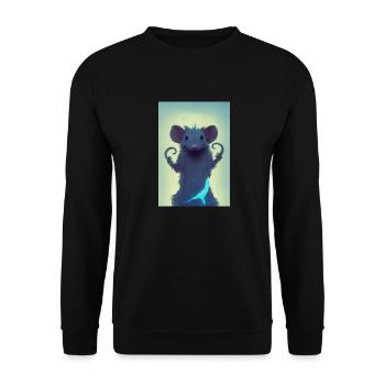 Rat Drôle Mystérieux - Sweat-shirt Unisexe - noir - Devant - Alina (178cm) & Michal (187cm)
