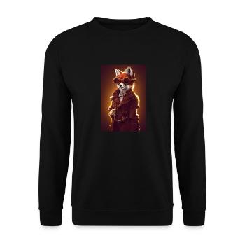 Fuchs Steampunk Ingenieur Brille Furry - Unisex Pullover - Schwarz - Vorne - Alina (178cm) & Michal (187cm)