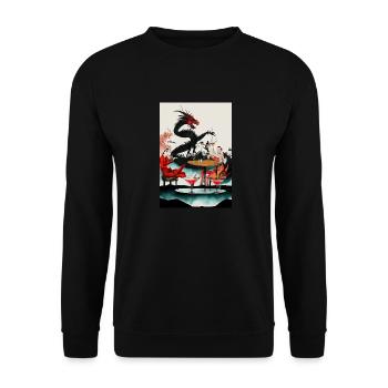 Dragon Chinese Lounge - Unisex Sweatshirt - black - Front - Alina (178cm) & Michal (187cm)